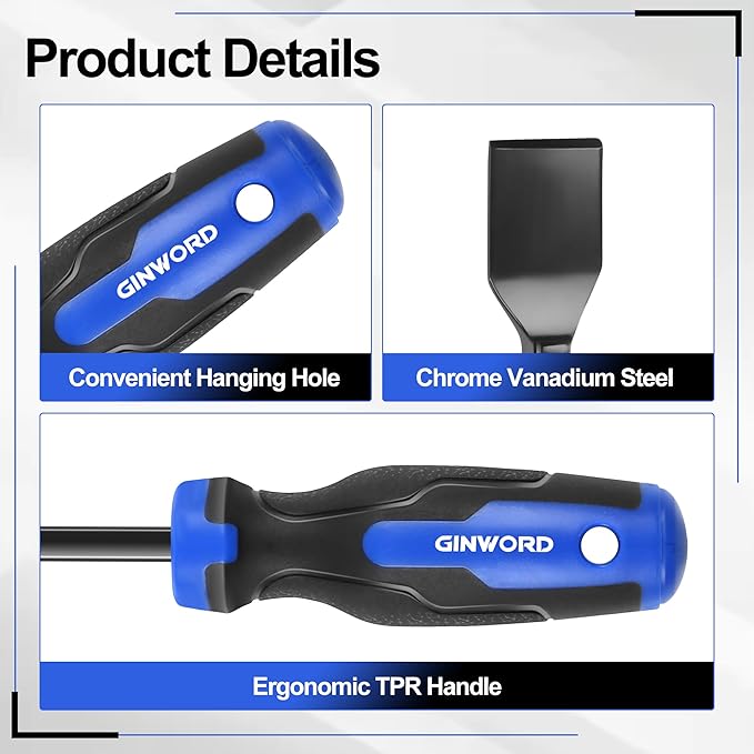 Gasket Scraper Set, 3-Piece Carbide Gasket Scraper Tool, Automotive Tools for Gaskets Removing