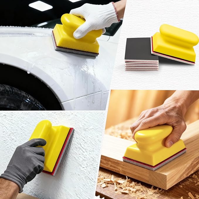 22 PCS Sanding Sponge Set, 180-3000 Grits Soft Foam Hand Sanding Block, Washable and Reusable Sandpaper Sponge for Drywall Metal Wood, Ultra Fine Sanding Pads for Model, Crafts, Auto