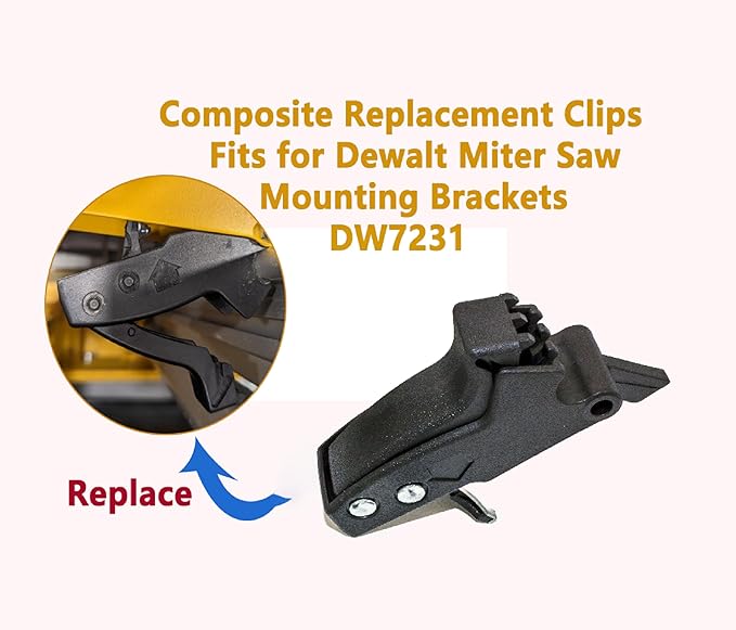 2 PCS DW7231 Miter/Chop Saw Mounting Clamps – Heavy-Duty ，Replacement for DeWalt Miter Saw Stand Parts (Fits DW723/DWX723/DWX724 Stands) N087371 Replacement Clips