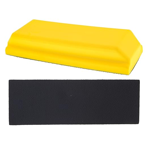 Dura-Gold Pro Series Rectangle 7-3/4" x 2-3/4" Hand Sanding Block Pad with Hook & Loop Backing and PSA Sandpaper Conversion Adapter Pad - Automotive Paint Prep Sand Shape Contour Woodworking Furniture
