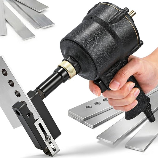 NEWTRY 8mm Pneumatic Hole Puncher Air Metal Hole Punch Tool Industrial Punching Gun Heavy Duty Metal Hole Flange Opener for Doors & Windows, Factory, Office and Home