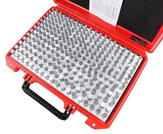 Accusize Industrial Tools 0.251''-0.500'', 250 Pc/Set Steel Plug Pin Gage Set, Minus, Class Zz, M2(-)