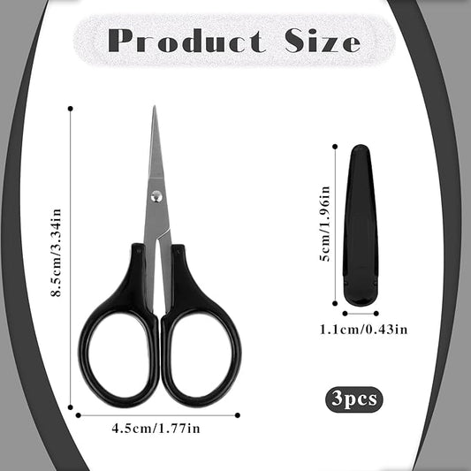 2Pcs All Purpose Craft Scissors Stainless Steel with Protective Cover Mini Detail Craft, Precision Straight Fine Tips Design for Paper Cutting, Scrapbooking