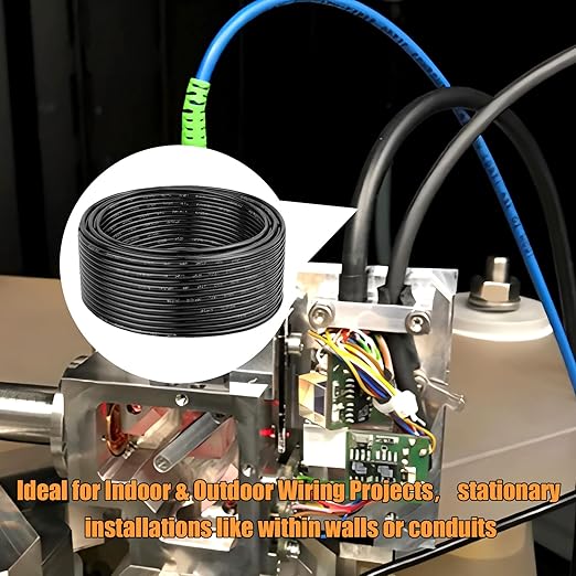 XRDS-RF THHN Wire 100FT, 6AWG Stranded Copper THHN Electrical Wire, Black Nylon-Coated Thermoplastic Insulated Cable for Indoor Conduit Wiring, 600V Rated