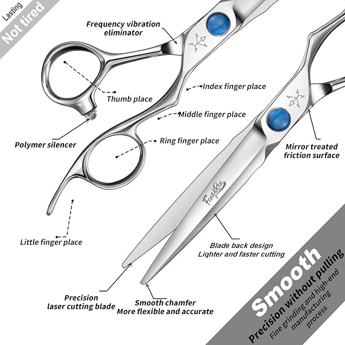High-end Professional Extremely Very Sharp Barber Hair Cutting Scissors Hairdresser Shears For Hair 6.6 Inch Haircut Scissor Made Of Dynamic Stainless Steel For Hairdressing Salon Home Use