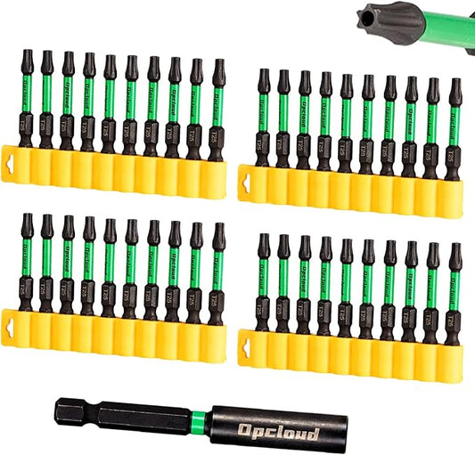 T25 Impact Screwdriver Bit Set, 41 Pieces 2?쒾2 Steel Magnetic Security #25 Torx Tips Driver Power Bit Set with Extension Impact Bit Holder
