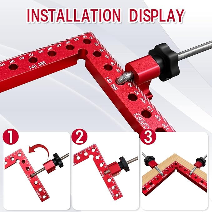 Crafom Corner Clamp for Woodworking, 90 Degree Corner Clamp With Box, Set of 8(3??5.5?? Aluminum Alloy Right Angle Clamp, Wood Working Tools, Positioning Squares for Frame, Box, Cabinets, Drawers.