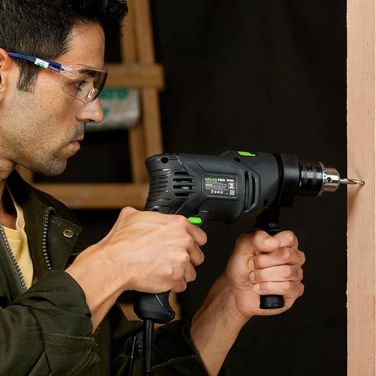 GALAX PRO 5Amp 1/2-inch Hammer Drill with 105pcs Accessories, Variable Speed 0-3000, Hammer and Drill 2 Functions in 1, 360째Rotating Handle, Depth Gauge, Carrying Case Included