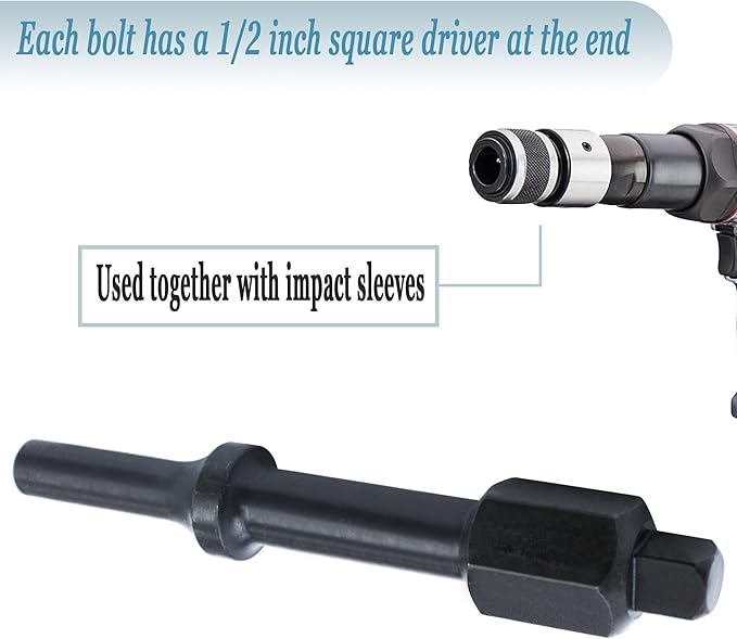 32029 Air Hammer Socket Adapter,37315 3/8" & 37316 1/2" Shake 'n Break Pneumatic Hammer Bolt Breaker Air Hammer Attachment 2pcs
