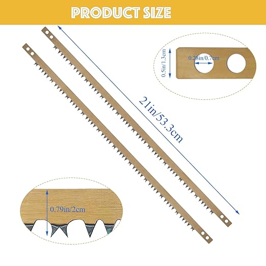 10 Pcs Bow Saw Blade 21 Inch Replacement,Fits Any 21??Bow Saw for Tree Cutting, Green Wood,Super-Hard Alloy Steel (21 Inch)