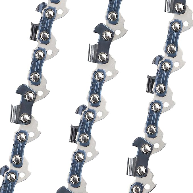 E & S 3 Pack 12 Inch Chainsaw Chain 3/8" LP Pitch .043" Gauge 45 Drive Links Semi-Chisel Chain Saw Chains for Husqvarna, Poulan, Craftsman, Greenworks and More Chainsaw Brands