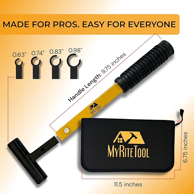 MyRiteTool Door Hinge Adjustment Tool Kit. 4-in-1 Precision Hinge Gap Wrench for Door Alignment, Sagging Door Repair & Installation, Reinforced Steel, Adjustable Handle Length, Gloves + Storage Case