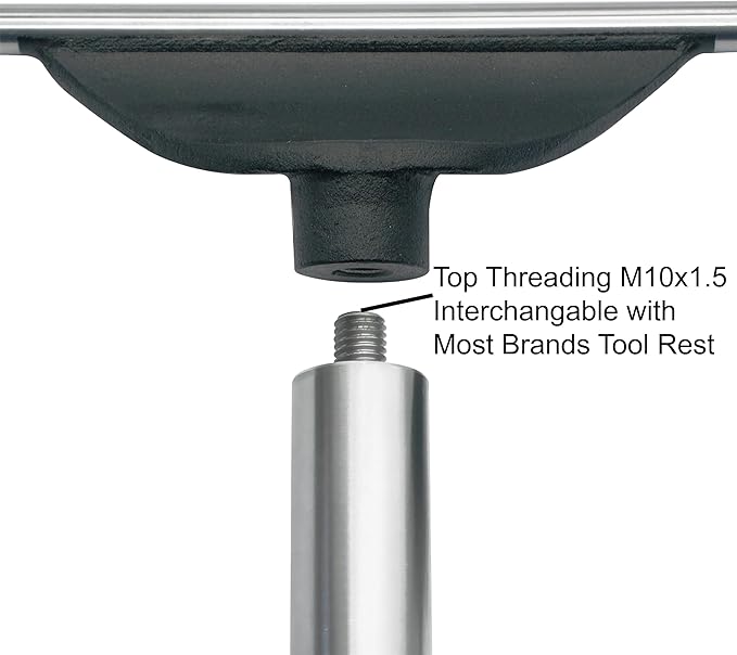 8" Tool Rest with 1" Diameter 4" Total Length Post, Woodlathe Heavy Duty Round Bar Straight Tool Rest.