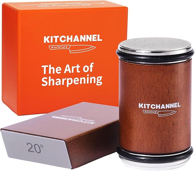 Rolling Knife Sharpener tool ??Knife Sharpener kit with Diamond and Ceramic for All Steel Hardness ??Easy Kitchen Knife Sharpening Kit with 15째 and 20째 Angle Guides