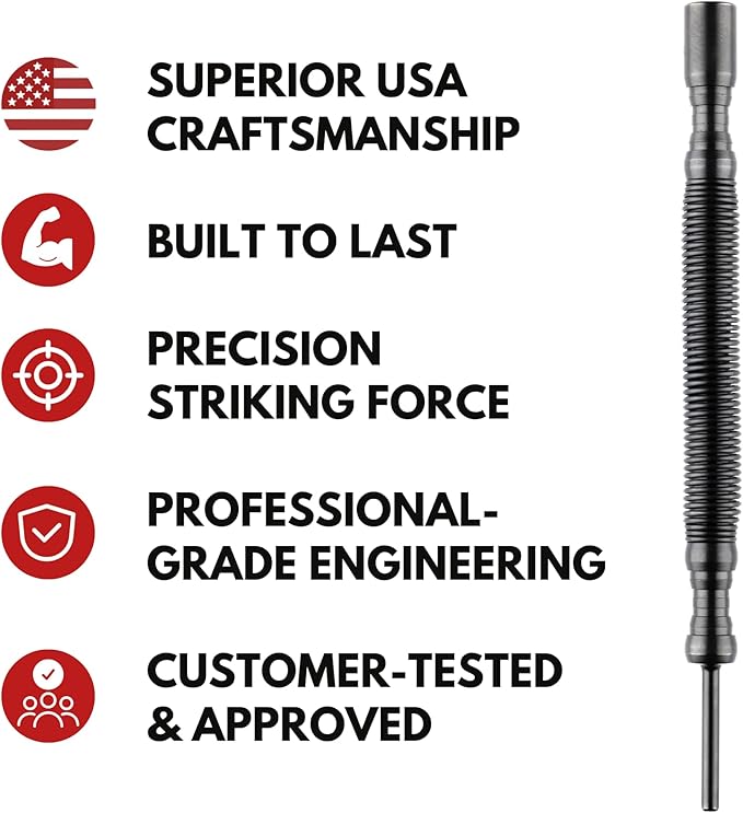 HIT Tool Door Hinge Pin Removal Tool ??Spring-Driven Hinge Pin Punch & Steel-Faced Hammer ??Compact, Hammerless Tool for Easy Pin Removal & Installation ??Made in The USA