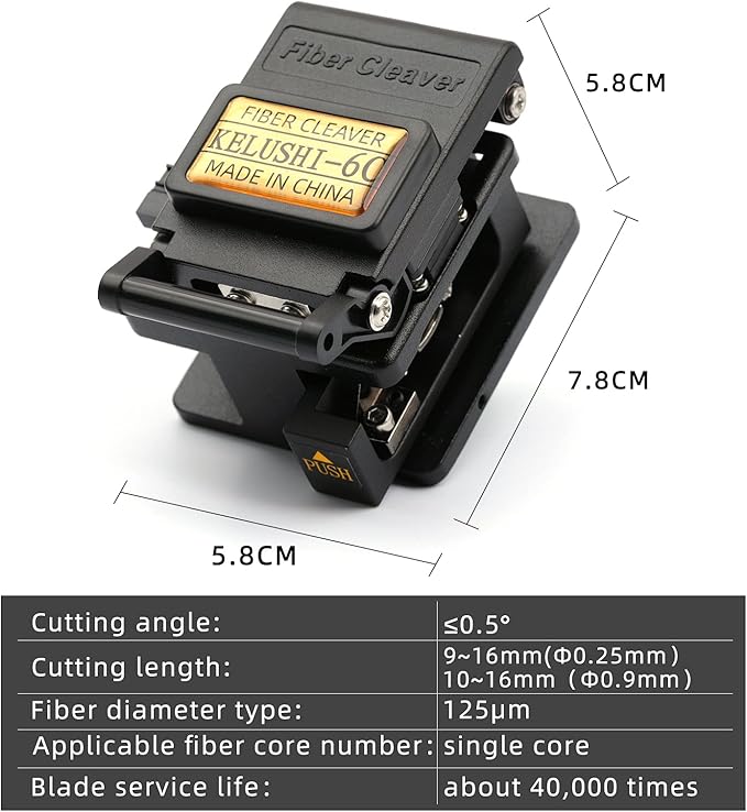 Fiber Cleaver FTTH Fiber Optic Tools High Precision 6C Cable Cutting Fiber Optic Knife Tools Fiber Cleavers 12 Surface Blade