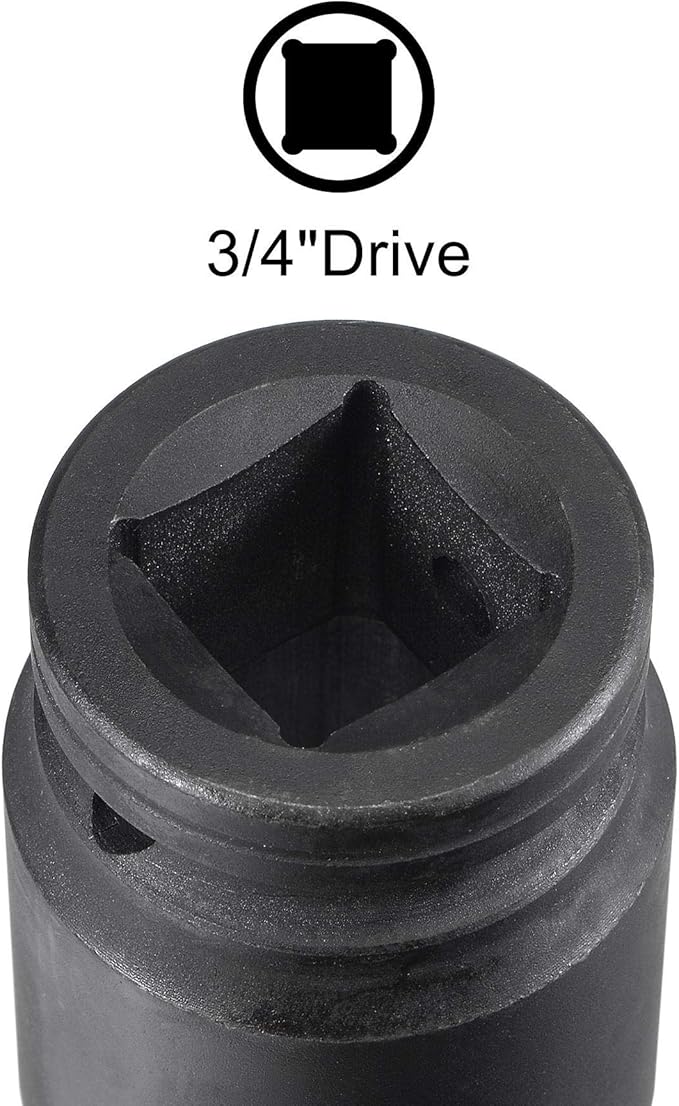 uxcell 3/4-Inch Drive 28mm 12-Point Impact Socket, CR-MO Steel 56mm Length, Standard Metric Sizes