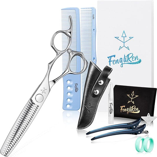 High-end Professional Hair Cut Thinning Scissors Hair Cutting Teeth Shears Barber Hairdressing Texturizing Scissor Extremely Very Sharp 6 Inch Stainless Steel Alloy For Men Women Salon& Home