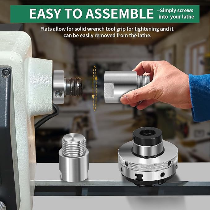 Lathe Headstock Spindle Adapter,Converts 1-1/4" x 8TPI to 1-1/2" x 8TPI for Woodworking Lathe