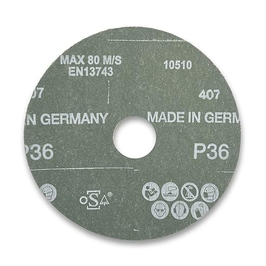 VSM 25-Pack - 5 inch 24 Grit (Coarse) - Aluminum Oxide Resin Fiber Disc, Tear-Resistant Fiber Backing, Durable, Hand-Held Machine Compatible Abrasive Discs