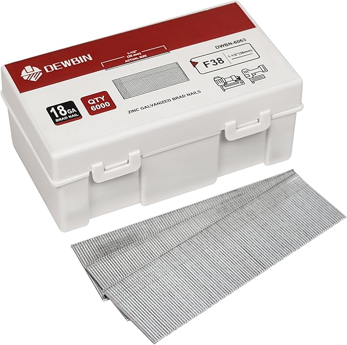 18 Gauge Brad Nails, 6000 Counts 1-1/2-inch 18 GA Brad Nails, Galvanized Nails for Nail Gun, Finishing Nail Gun Nails for Pneumatic, Electric Brad Nailer Gun