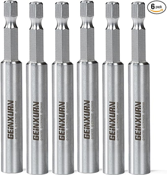 6PACK Stainless Screwdriver Bit Holders, 3Inches Extension Socket Drill Bit Magnetic Holder Hex Shank Quick-Change Drill Bit Guide
