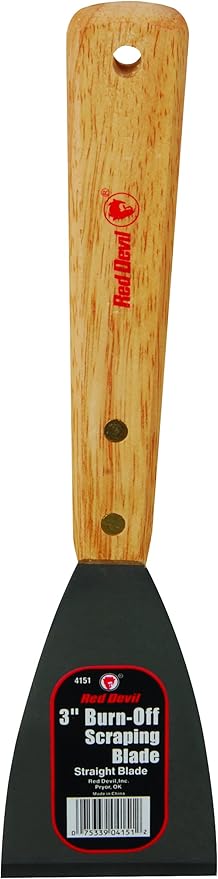 Red Devil 4151 Straight Burn-Off Scraping Knife, 3"