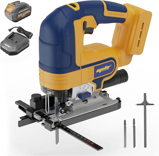 EASTYLE Cordless JigSaw Compatible with DEWALT 20V Battery,with 4Ah Battery & Charger,800-3200 SPM & 4 Cutting Positions,5.3" Wood/0.78" Aluminum Cuts,Dust Collection Port & Dual Safety Lock