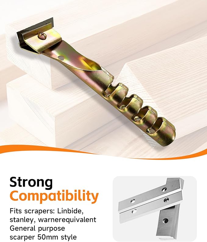 2" (50mm) Paint Scraper Carbide Blades, 10Pcs Double-Edged Reversible Replacement Tungsten Carbide Blades, Fit for Most Hand-Held Scrapers, for Paint, Glue and Concrete