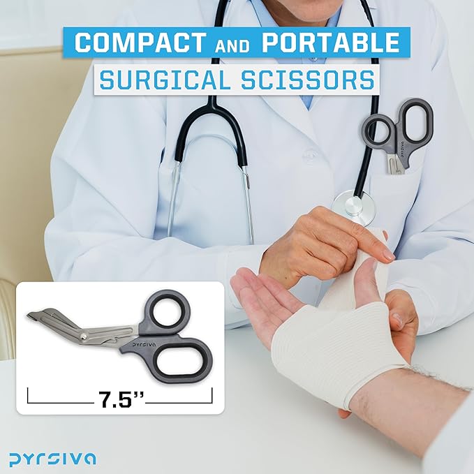 Trauma Shears ??7.5" Titanium-Coated Stainless Steel Bandage Scissors for Nurses, EMTs & Doctors | Professional Medical Shears for First Responders & Wound Care