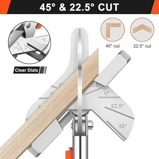 22.5-45 Degree Miter Shears For Angular Cutting Molding Wood Crafting, Miter Shears for Wood Trim Crafting Adjustable Handheld Tool Angle Cutter