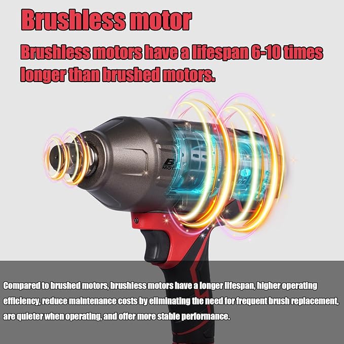 18V Brushless Impact Wrench, 1100 ft-lbs High Torque, 3/4 inch 4-Speed Cordless Impact Gun, Easily Removes Bolts on Cars, Trucks, and Tractors, Bare Tool Only