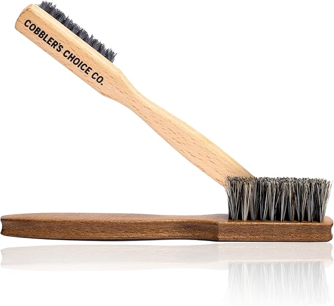 Cobbler?셲 Choice Horsehair Welt Brush Bundle for Leather Care and Restoration - Brown and Tan