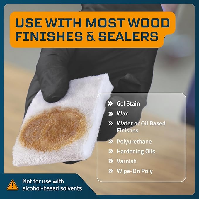 M훮KRS Double Thick Stain Pad, Cut-to-Size Staining Pads, 2-Pack, Lint, Snag, Streak-Free Applicator, Micro Brush Material, Wood Stains and Oil Based Finishes, Easy to Use with Consistent Application