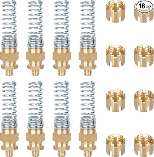 3/8??Hose x 1/4??Male Connector with Spring Guard, Dazakoot 3/8??Hose End Fitting - Upgraded Brass DOT Air Line End Connector, 8 Pack Air Brake Hose Fitting & 8 Pack Sleeve Tube