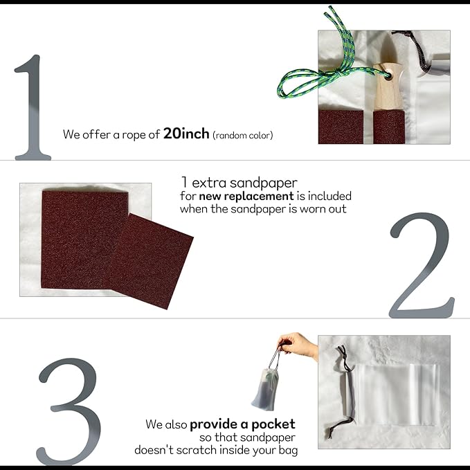 Callus Care Sanding Block - Prevent Climbers' Flapper - Cylindrical Palm Skin Smoother for Rock & Gym Climbers with Extra Sandpaper - Easy Grip