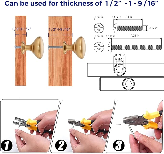 Ravinte Kitchen Cabinet Knobs - Champagne Bronze, Drawer Pulls and Door Knobs for Dresser Drawers