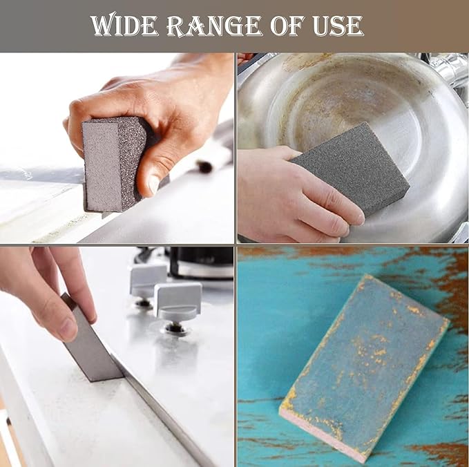 4 Pack 60 Grit Single Angle Sponge Sanding Block, Washable and Reusable Sanderpaper Hand Sanding Sponge for Wood Drywall Metal Home Sanding