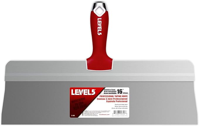 16" Big Back Taping Knife | LEVEL5 | Stainless Steel w/Soft Grip Handle | 5-198