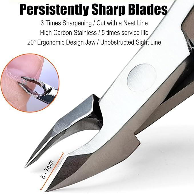 LePinko Professional Cuticle Trimmer kit, Super Sharp Dead Skin Clipper, Labor-saving Cuticula Remover for Fingernail Toenail, Manicure Pedicure Tool for Women Men, Home Salon Use, 7mm Jaw