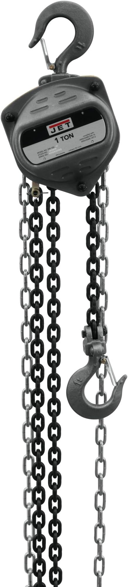 JET 1-Ton Hand Chain Hoist, 20' Lift (Model S90-100-20)