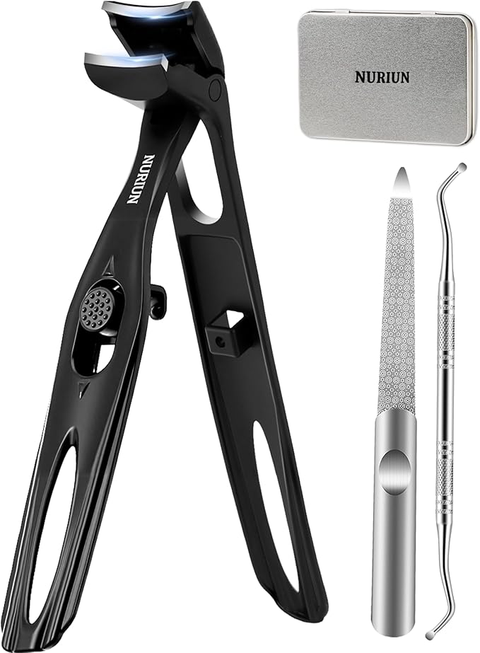 Long Handled Toenail Clippers for Seniors Thick Toenails, Angled Head Large Nail Clippers for Men, Heavy Duty Professional Toe Nail Clippers for Thick Nails, Stocking Stuffers