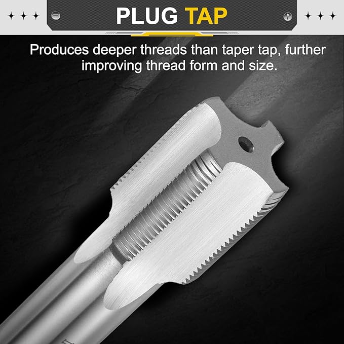 uxcell Hand Plug Tap M29 x 1.5 H2 Metric Thread Plug Style Taps Straight Flute Screw Tapping Threading Tool High Speed Steel HSS6542