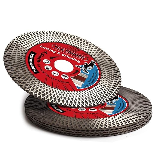 5Pcs/Lot 4.5" Tile Saw Blade Diamond Cutting Blade for Cutting and Grinding Porcelain Tile Granite Marble (4.5", 5)