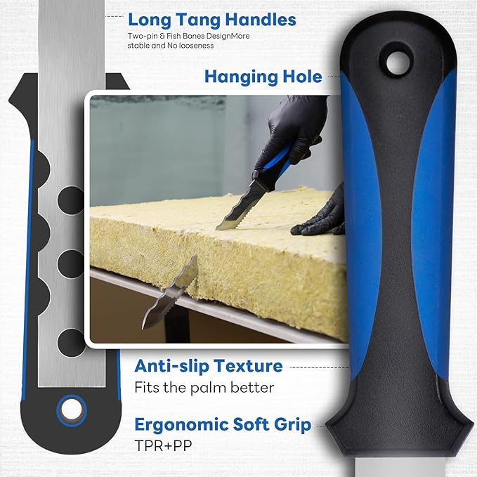 Insulation Knife - Sod Cutter Knife: stainless steel 11.14-Inch sharp blade, double side utility Lawn Repair Saw with Nylon Sheath