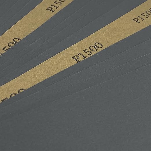 1500 Grit Wet Dry Sandpaper, 9 x 11 Inch Sanding Sheets, 15PCS Premium Silicon Carbide Sand Paper for Wood Metal Ceramic or Auto Polishing and Scratches Removing