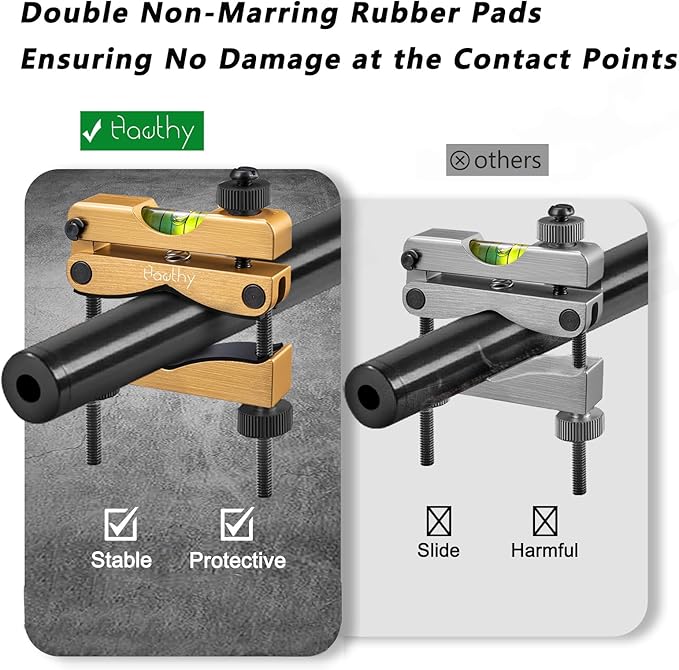 Hawthy Scope Leveling Kit Scope Bubble Level Scope Mounting Level with Magnetic Reference Level(Gold)