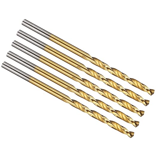 PATIKIL 1.7mm Drill Bit, M42 8% Cobalt High-Speed Steel Jobber Straight Shank 135° Titanium Nitride (TiN) Coated for Hard Metal Stainless Steel - 5 Pack