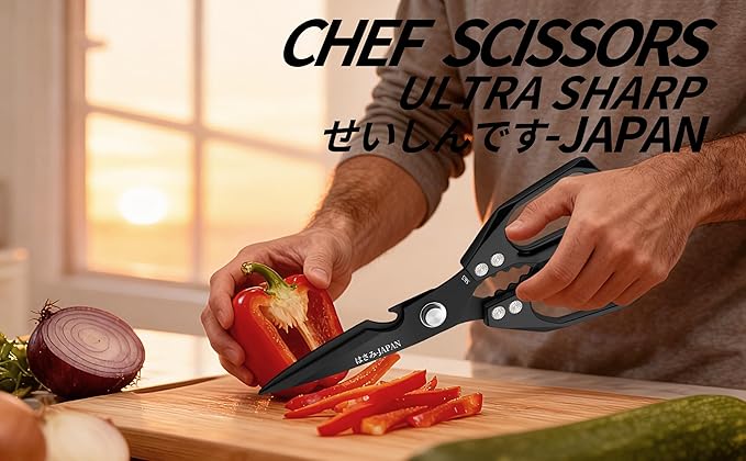 Japanese Kitchen Shears Set, Heavy Duty Poultry Shears All Purpose, Kitchen Meat Scissors for Steak Cutting, Chicken Bones, and Turkey Christmas Gifts for Men Women Mom Dad
