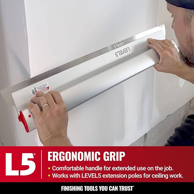 LEVEL5 Drywall Skimming Blade Set | 10, 24 & 32 Inch Skimming Blades | Ergonomic Aluminum Body | Replaceable 0.3mm German Stainless Steel Blade | for Smoothing Walls and Ceilings | 5-444